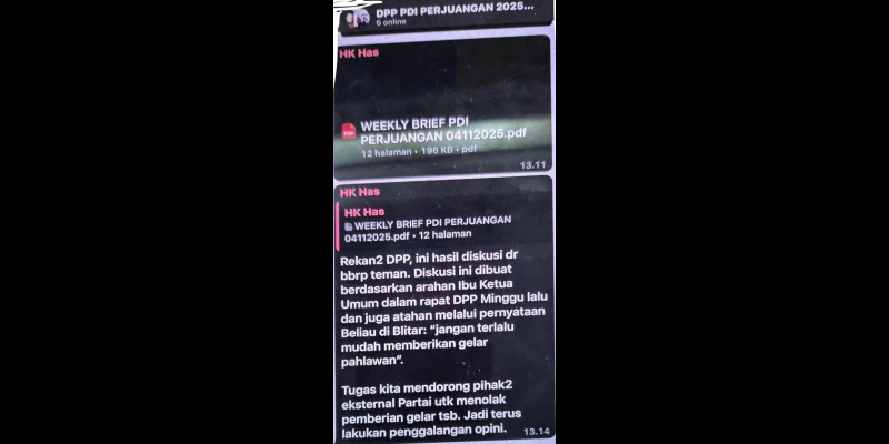 Beredar Pesan Sekjen PDIP, Perintah Tolak Gelar Pahlawan untuk Soeharto?