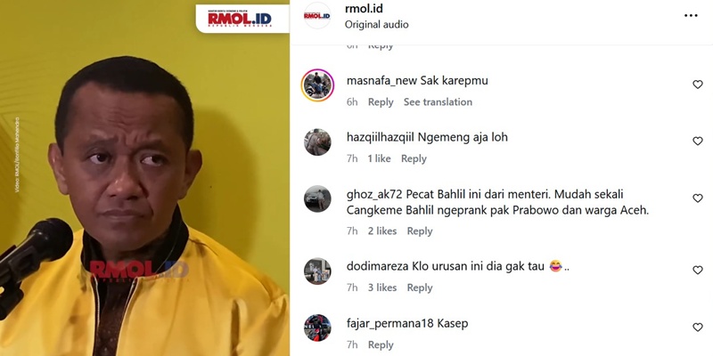 Pernyataan Bahlil Lagi-lagi Bikin Jengkel Warganet