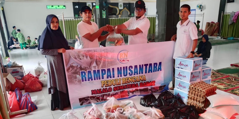 Rampai Nusantara Salurkan Bantuan di Sumbar-Sumut-Aceh