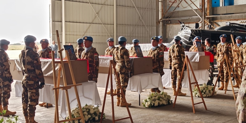 Upacara Penghormatan UNIFIL untuk Tiga Prajurit TNI di Lebanon