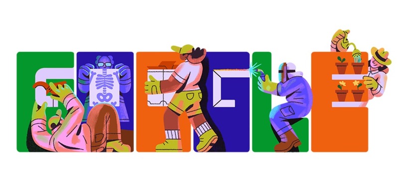 Google Doodle Rayakan Hari Buruh 2026, Tampilkan Ilustrasi Para Pekerja