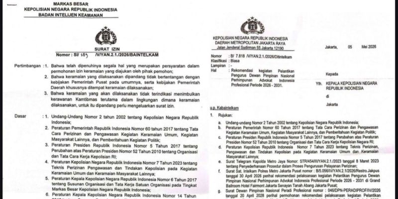 Kantongi Izin Polri, Pelantikan Pengurus Peradi Profesional Digelar Besok
