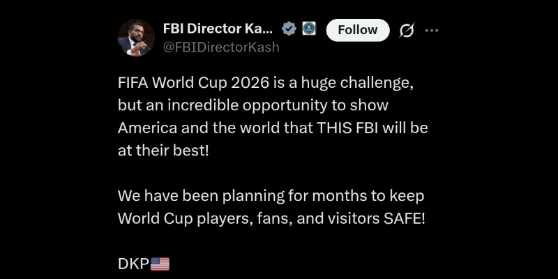 FBI Siaga Penuh Amankan Piala Dunia 2026