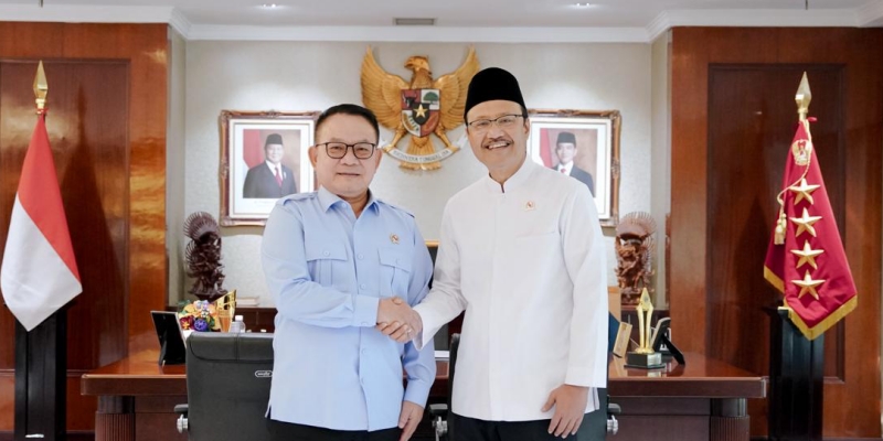 Gus Ipul Temui Dudung, Bahas Evaluasi Setahun Sekolah Rakyat