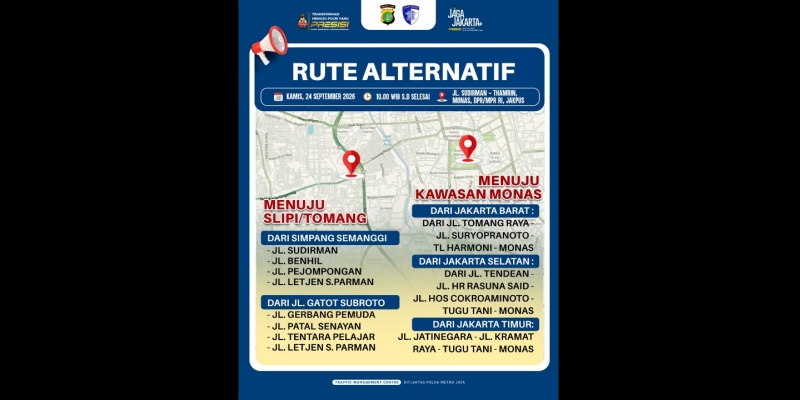 Berikut Rekayasa Lalu Lintas Imbas Demo Buruh di DPR