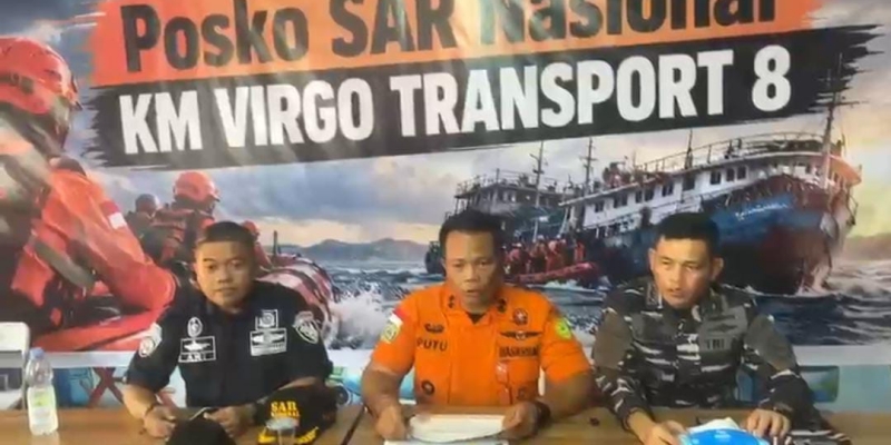 Pencarian Korban KMP Virgo Transport 8 Teradang Gelombang Tinggi Capai 2,5 Meter