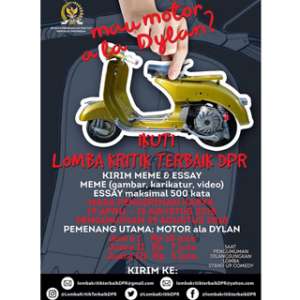 Lomba Kritik DPR Berhadiah Sepeda Motor Ala Dilan