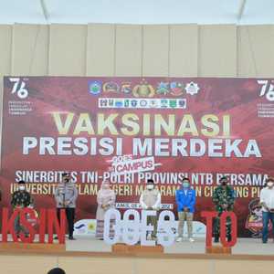Kapolda Nusa Tenggara Barat (NTB) Irjen Mohammad Iqbal bersama OKP Cipayung Plus menutup rangkaian Vaksinasi Presisi Goes to Campus di UIN Mataram/Ist