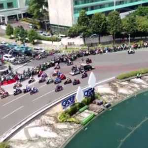 Iring-iringan MotoGP saat melintas di Bundaran HI/Net