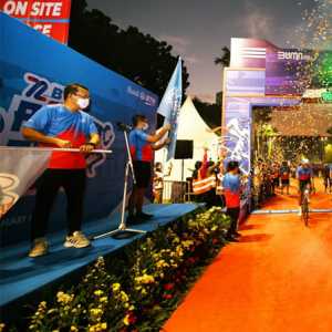 Ajang BTN Run & Ride 2022 di Plaza Barat Senayan, Gelora Bung Karno, Jakarta pada Minggu (27/3)./Dok