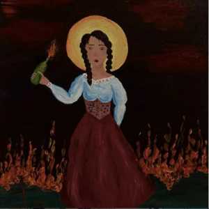 Lukisan Varvara Hamianin yang menggambarkan situasi perang di Ukraina/Repro