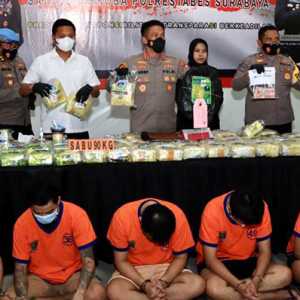 Polrestabes Surabaya Gagalkan 90 Kg Sabu dan 13 Kg Ganja Siap Edar