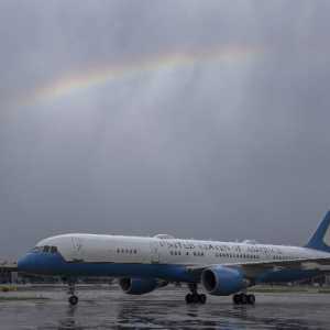 Pelangi di langit Beijing menyambut kedatangan Menteri Keuangan AS Janet Yellen, Jumat 7 Juli 2023/Net