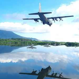 Momen Unik Pesawat C-130 Hercules Mendarat di Natuna