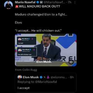 Elon Musk Terima Tantangan Presiden Maduro untuk Bertarung