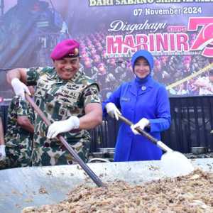 Dukung Program Pemerintah, Marinir Gelar Makan Bergizi Buat Rakyat