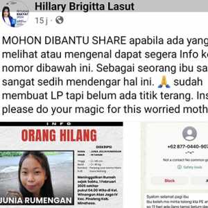 Dibantu Hillary Brigitta Lasut, Remaja yang Sempat Hilang Kembali ke Pelukan Orangtuanya