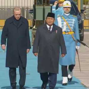 Presiden Turki Recep Tayyip Erdogan dan Presiden Prabowo Subianto di Istana Kepresidenan di Ankara pada Kamis, 10 April 2025/Repro