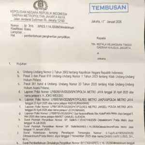 SP3 Kasus Damai Hari Lubis