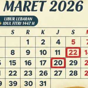Kalender Maret 2026: Tanggal Merah dan Cuti Bersama