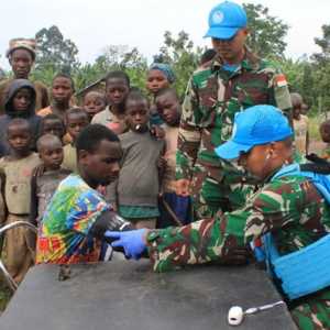 Satgas TNI Konga RDB XXXIX-G Gelar Bantuan Kemanusiaan di Kongo