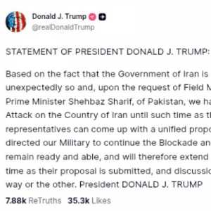 Trump Perpanjang Gencatan Senjata, Blokade Tetap Dilanjutkan