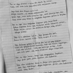 Surat tulisan tangan Nicko Widjaja. (Foto: Istimewa)