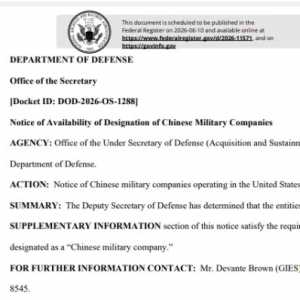 Pentagon Cap Alibaba hingga BYD Terafiliasi Militer China