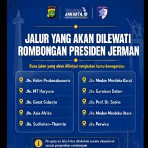 Berikut 10 Ruas Jalan Jakarta yang Ditutup Sementara saat Kunjungan Presiden Jerman