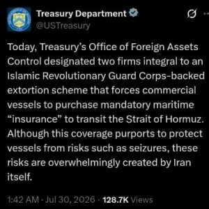 AS Jatuhkan Sanksi Baru ke Jaringan IRGC di Selat Hormuz