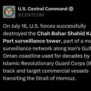 AS Hancurkan Menara Pengawas Iran Dekat Selat Hormuz