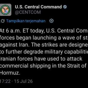 Amerika Serang Basis Rudal Iran di Selat Hormuz