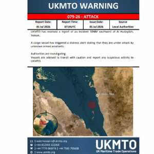 Inggris Laporkan Serangan Kapal Kargo di Laut Merah