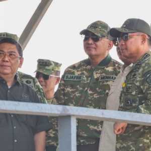 Menhan Tinjau Latihan Gabungan, Yakin TNI Siap Jaga Kedaulatan NKRI