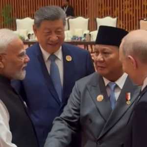 Momen Prabowo Ngobrol Akrab Bareng Modi, Putin, dan Xi Jinping