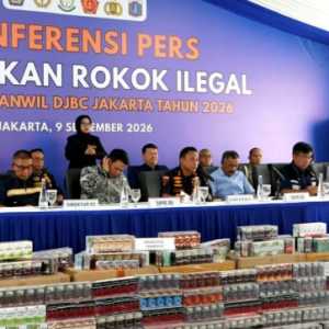 Bea Cukai Jakarta Amankan 10,7 Juta Batang Rokok Ilegal, Negara Rugi Rp8,05 Miliar