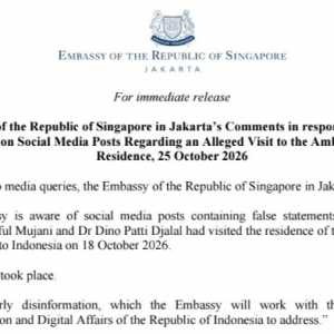 Kedubes Singapura Tegaskan Kabar Pertemuan Saiful Mujani dan Dino Patti Djalal Hoaks