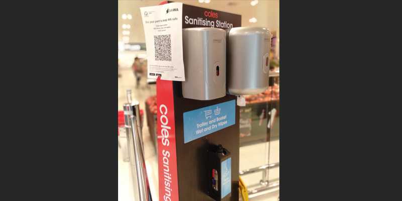 Fasilitas sanitasi di dalam mall dan box barcode untuk mendata para pengunjung/Ist