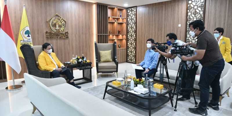 Ketua Umum Partai Golkar, Aiirlangga Hartarto berbicara soal hubungan Indonesia dengan China/Ist
