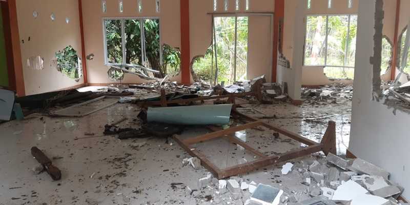 Kondisi Masjid Jemaah Ahmadiyah usai dirusak massa/Net