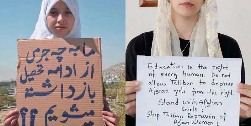 Perempuan Afghanistan melakukan protes karena tidak diizinkan kembali bersekolah oleh Taliban/Net