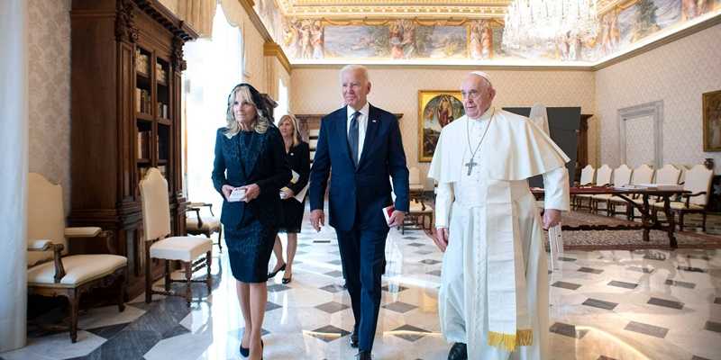 Presiden Joe Biden tiba di Vatikan untuk melakukan pertemuan dengan Paus Fransiskus, Jumat 29 Oktober 2021/Net