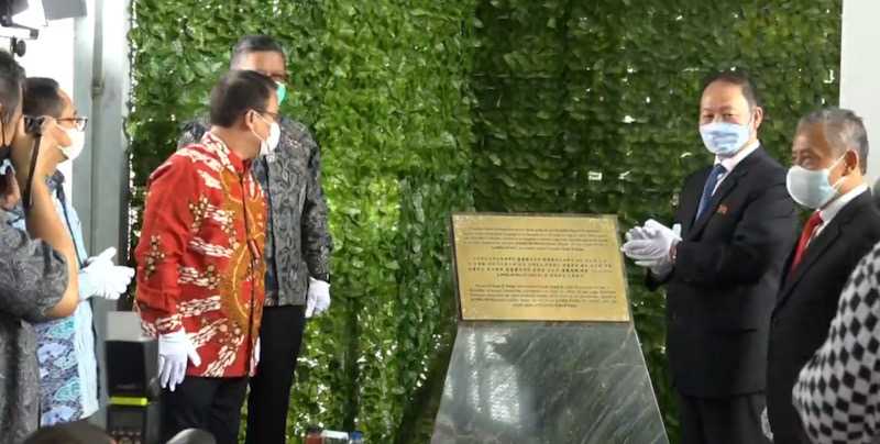 Pembukaan selubung Monumen Bunga Kimilsung di Griya Anggrek, Kebun Raya Bogor/RMOL