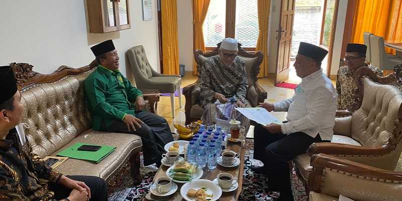 Ketua PCNU Kota Medan SUtan Syahrir saat tabayyun ke Rais Aam PBNU, Kiai Miftachul Akhyar/RMOL