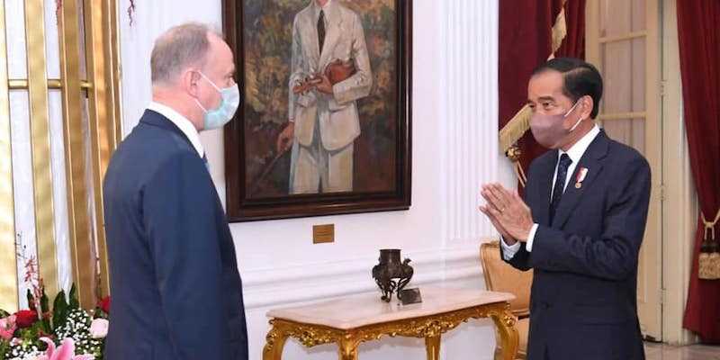 Presiden Joko Widodo menerima Sekretaris Dewan Keamanan Federasi Rusia Nikolay P. Patrushev di Istana Negara, 13 Desember 2021./Kedutaan Rusia di Jakarta