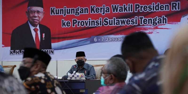 Wakil Presiden Republik Indonesia, Maruf Amin saat mengikuti rapat di Kantor Gubernur Sulawesi Tengah/Ist