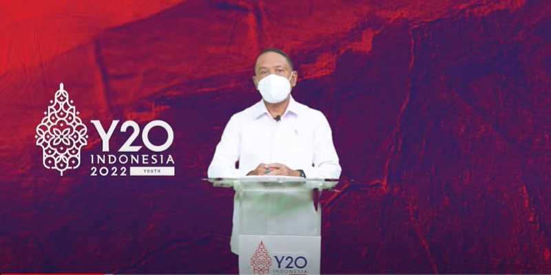 Menteri Pemuda dan Olahraga Zainudin Amali berbicara dalam Kick Off Meeting Y20 yang dilakukan secara virtual pada Sabtu (19/2)/Ist