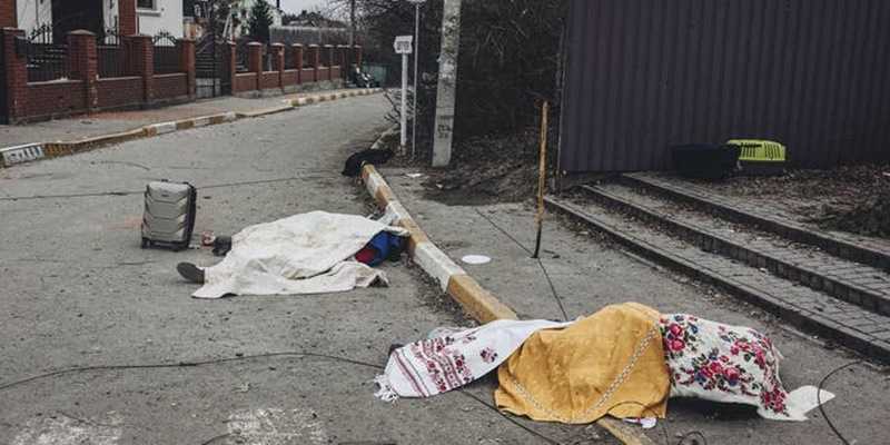 Mayat-mayat bergeletakan di Kota Irpin/Net