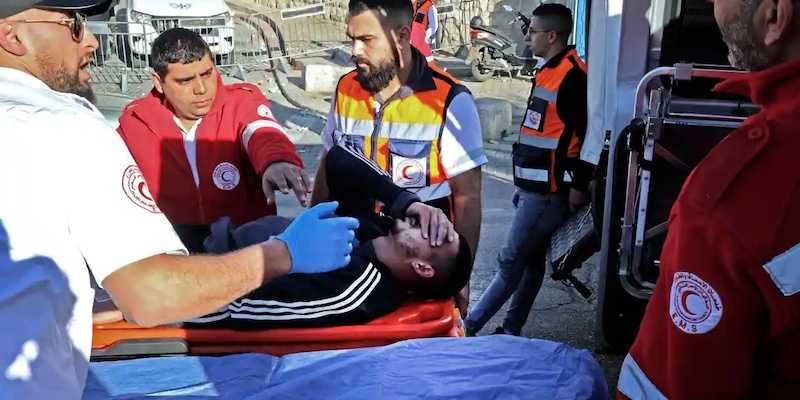 Salah satu warga Palestina yang jadi korban dalam serangan Israel./Net