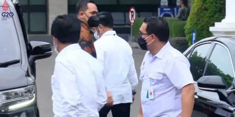 Menteri Pertanian Syahrul Yasin Limpo meninggalkan Istana Merdeka, Jakarta Pusat/Repro